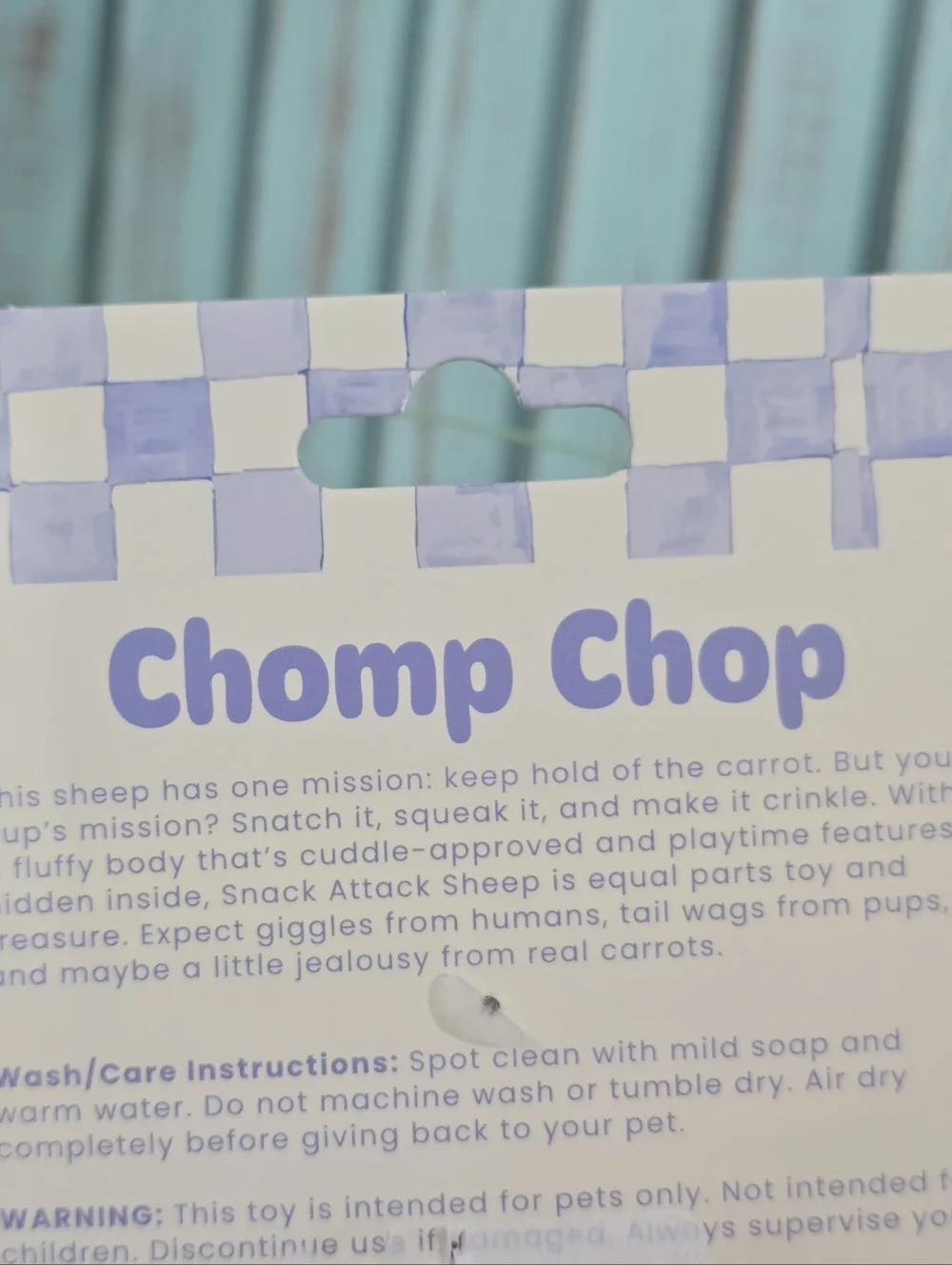 Chomp Chop Plush Dog Toy Lamb Holding Carrot - Squeaky Toy